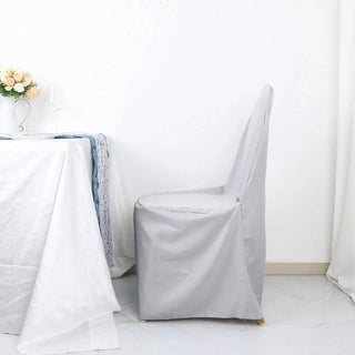 <span style="background-color:transparent;color:#111111;">Stylish Silver Slip On Banquet Chair Cover</span>