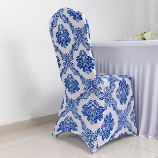 Elegant Royal Blue Fitted Chair Slipcovers