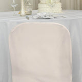 10 Pack Blush Polyester Folding Chair Covers, Reusable Stain Resistant Slip On Chair Covers