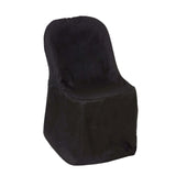 10 Pack Black Polyester Folding Chair Covers, Reusable Stain Resistant Slip On Chair Covers