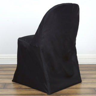 Durable and Versatile Black Polyester Folding Chair Covers