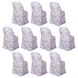 10 Pack Polyester Chair Covers for Folding Chairs – White Lavender Lilac French Toile Pattern