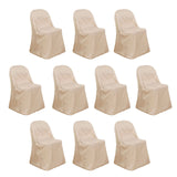 10 Pack Nude Polyester Folding Chair Covers, Reusable Stain Resistant Slip On Chair#whtbkgd