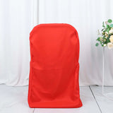 10 Pack Red Polyester Folding Chair Covers, Reusable Stain Resistant Slip On Chair Covers