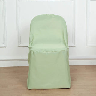 Sage Green Polyester Folding Chair Covers for Effortless Elegance