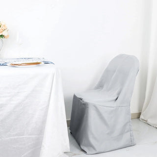 Durable and Versatile Silver Polyester Folding Chair Covers