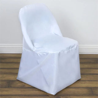 White Polyester Folding Chair Covers for Effortless Elegance