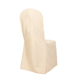 Beige Stretch Slim Fit Scuba Chair Covers, Wrinkle Free Durable Slip On Chair