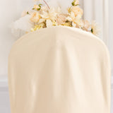 Beige Stretch Slim Fit Scuba Chair Covers, Wrinkle Free Durable Slip On Chair Covers