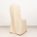 Beige Stretch Slim Fit Scuba Chair Covers, Wrinkle Free Durable Slip On Chair Covers