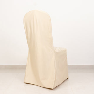 <h3 style="margin-left:0px;"><strong>Elegant Beige Stretch Slim Fit Scuba Chair Covers</strong>