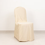 Beige Stretch Slim Fit Scuba Chair Covers, Wrinkle Free Durable Slip On Chair Covers