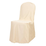 Beige Stretch Slim Fit Scuba Chair Covers, Wrinkle Free Durable Slip On Chair#whtbkgd