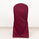 Burgundy Stretch Slim Fit Scuba Banquet Chair Cover, Wrinkle Free Durable Slip On Chair Cover