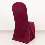 Burgundy Stretch Slim Fit Scuba Banquet Chair Cover, Wrinkle Free Durable Slip On Chair Cover