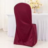 Burgundy Stretch Slim Fit Scuba Banquet Chair Cover, Wrinkle Free Durable Slip On Chair Cover