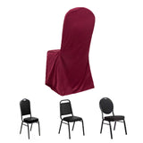 Burgundy Stretch Slim Fit Scuba Banquet Chair Cover, Wrinkle Free Durable Slip On Chair Cover