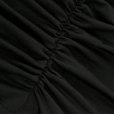 Spandex Folding Chair Cover Black with Ruched Swag Back and Foot Pockets – Fitted Stretch Slipcover