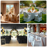 Spandex Folding Chair Cover White with Ruched Swag Back and Foot Pockets – Fitted Stretch Slipcover