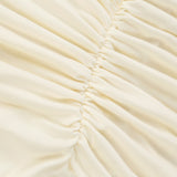 Spandex Folding Chair Cover Ivory with Ruched Swag Back and Foot Pockets – Fitted Stretch Slipcover