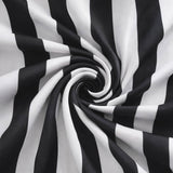 Black and white striped ottoman with a modern design. #whtbkgd