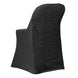 Black Spandex Stretch Folding Chair Cover, Fitted Chair Cover with Metallic Shimmer Tinsel Back