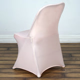 10 Pack Blush Spandex Folding Slip On Chair Covers, Stretch Fitted Chair Covers - 160 GSM