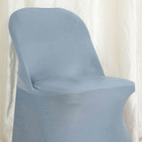 10 Pack Dusty Blue Spandex Folding Slip On Chair Covers, Stretch Fitted Chair Covers - 160 GSM