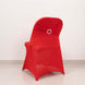 Red Spandex Folding Chair Covers with Silver Rhinestone Buckled Sash Band