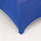 Royal Blue Spandex Folding Chair Covers with Silver Rhinestone Buckled Sash Band