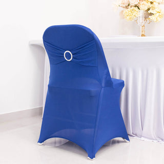 <h3 style="margin-left:0px;">Beautiful Royal Blue Spandex Folding Slip On Chair Covers