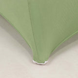 Sage Green Spandex Folding Chair Covers with Silver Rhinestone Buckled Sash Band