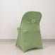 Sage Green Spandex Folding Chair Covers with Silver Rhinestone Buckled Sash Band