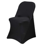 10 Pack Black Spandex Folding Slip On Chair Covers, Stretch Fitted Chair Covers - 160 GSM