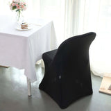 10 Pack Black Spandex Folding Slip On Chair Covers, Stretch Fitted Chair Covers - 160 GSM