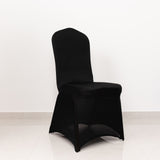10 Pack Black Spandex Folding Slip On Chair Covers, Stretch Fitted Chair Covers - 160 GSM