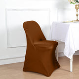 Cinnamon Brown Spandex Stretch Fitted Folding Chair Cover - 160 GSM