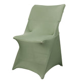 Eucalyptus Sage Green Spandex Stretch Fitted Folding Slip On Chair Cover - 160 GSM#whtbkgd
