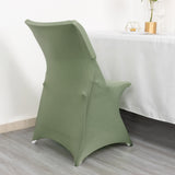 Eucalyptus Sage Green Spandex Stretch Fitted Folding Slip On Chair Cover - 160 GSM