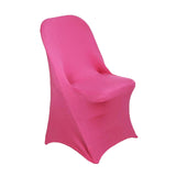 10 Pack Fuchsia Spandex Folding Slip On Chair Covers, Stretch Fitted Chair Covers - 160 GSM