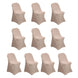 10 Pack Nude Spandex Folding Slip On Chair Covers, Stretch Fitted Chair Covers - 160 GSM