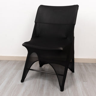 Black Premium Spandex Wedding Chair Cover - Elevate Your Event Décor