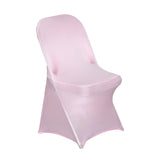 10 Pack Pink Spandex Folding Slip On Chair Covers, Stretch Fitted Chair Covers - 160 GSM