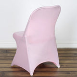 10 Pack Pink Spandex Folding Slip On Chair Covers, Stretch Fitted Chair Covers - 160 GSM