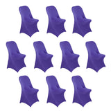 10 Pack Purple Spandex Folding Slip On Chair Covers, Stretch Fitted Chair Covers - 160 GSM#whtbkgd