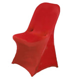 10 Pack Red Spandex Folding Slip On Chair Covers, Stretch Fitted Chair Covers - 160 GSM