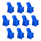 10 Pack Royal Blue Spandex Folding Slip On Chair Covers, Stretch Fitted Chair Covers#whtbkgd