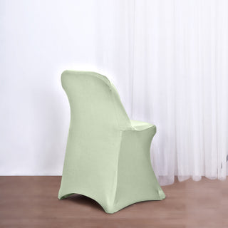 Enhance Your Event Atmosphere with the Sage Green Spandex Stretch Fitted Folding Chair Cover