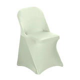 10 Pack Sage Green Spandex Folding Slip On Chair Covers, Stretch Fitted Chair Covers - 160 GSM