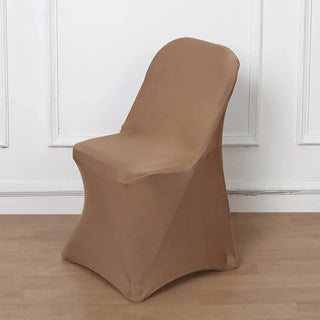 Elevate Your Event with Taupe Spandex Folding Chair Covers